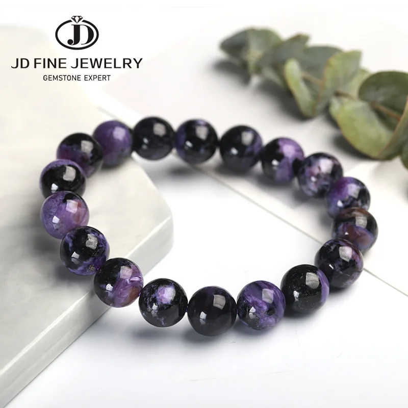 JD 6 12 мм полудрагоценные натуральные фиолетовые камни Charoite гладкие круглые