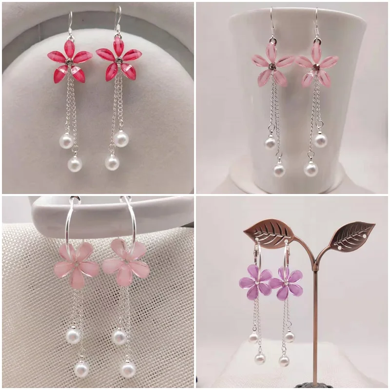

RNAFASHION Jewelry Long Tassel Temperament Dangle Earring Clip Style Earring With Simulated Pearl For Women