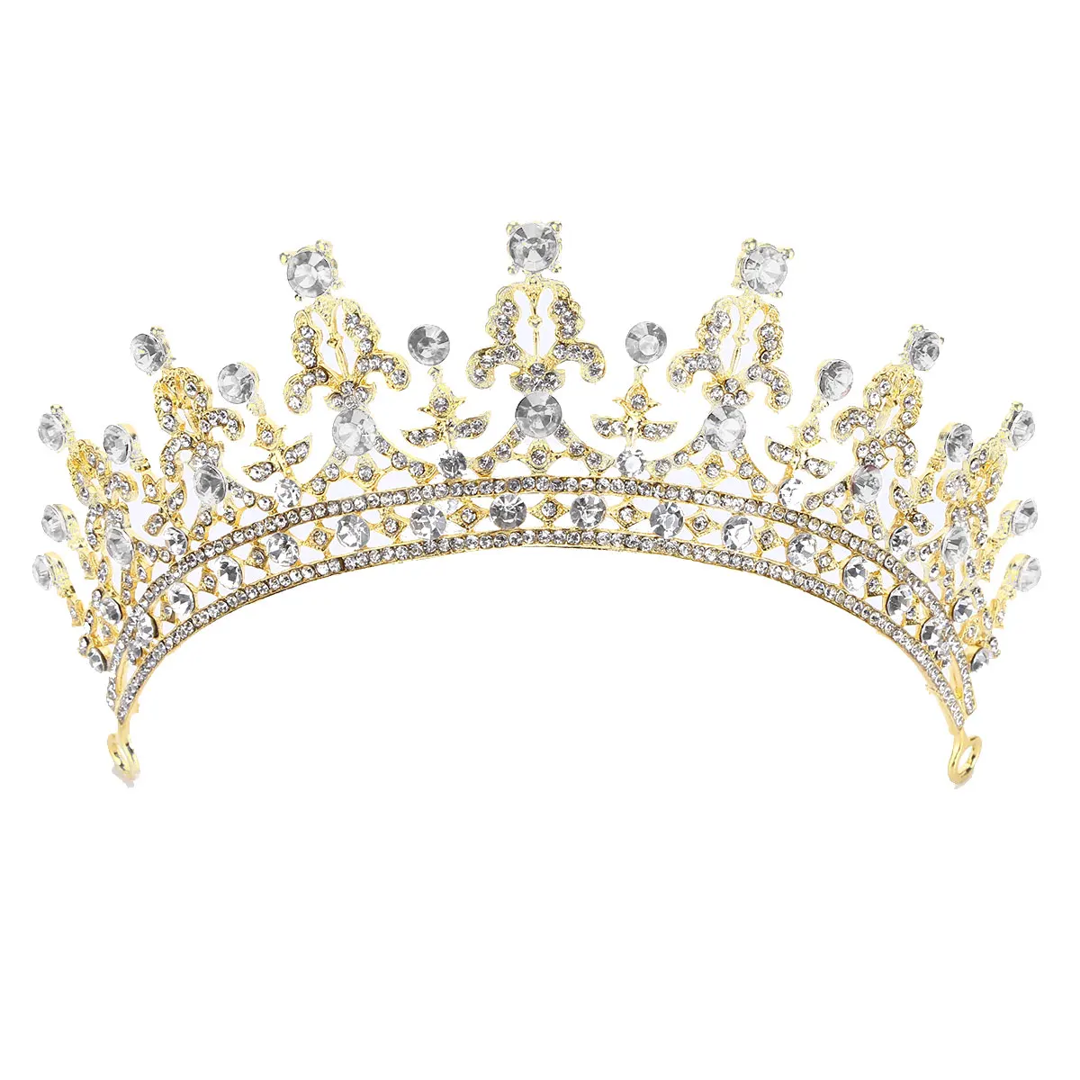 DPOIS, Женская Блестящая повязка на голову в форме тиары принцессы, головные уборы, красивые, пышные, вечерние, свадебные, Обручальные, корона, аксессуары для волос