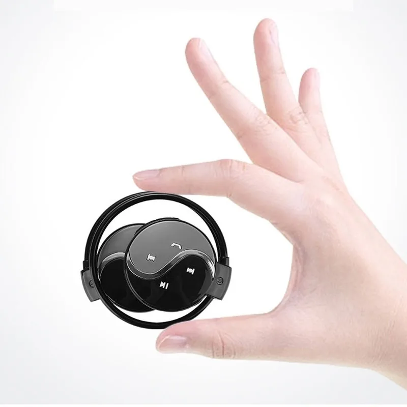 Wireless Bluetooth Headset Waterproof Mini Sports 3D Stereo Surround Earphone MP3 Music Player Micro SD Card Slot with Mic
