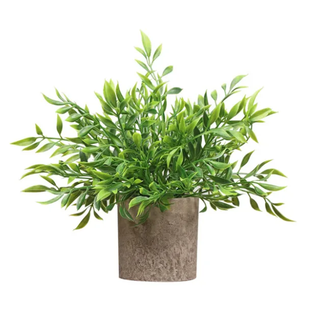 Szimuláció Bonsai Zöld Levél Hamis Virág Asztal Dekoráció Pép Csereprő Növény Otthoni Kerti Zöldítő Dísz - Image 5