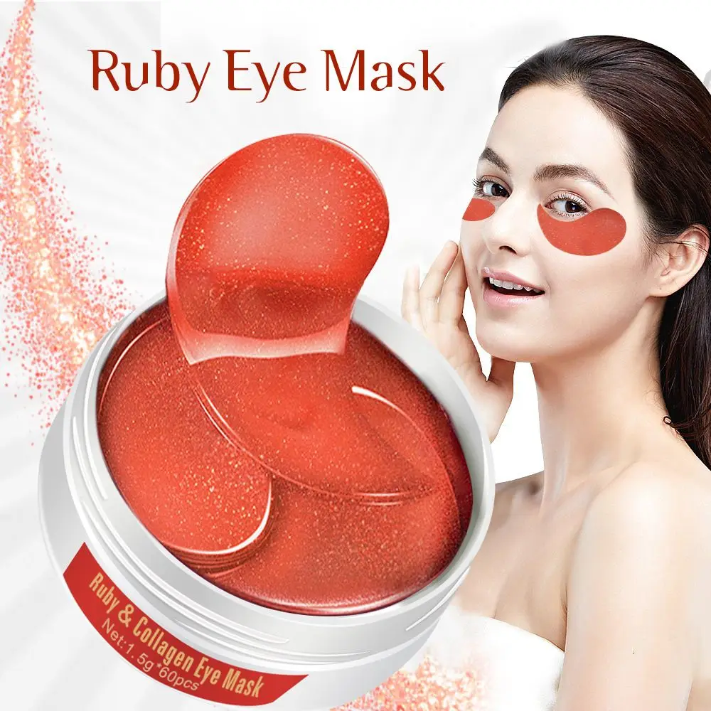 

LAIKOU Ruby Eye Mask 60pcs Remover Dark Circle Anti Wrinkle Collagen Eye Patches Under Eye Sleeping Mask Moisturizing Eye Care