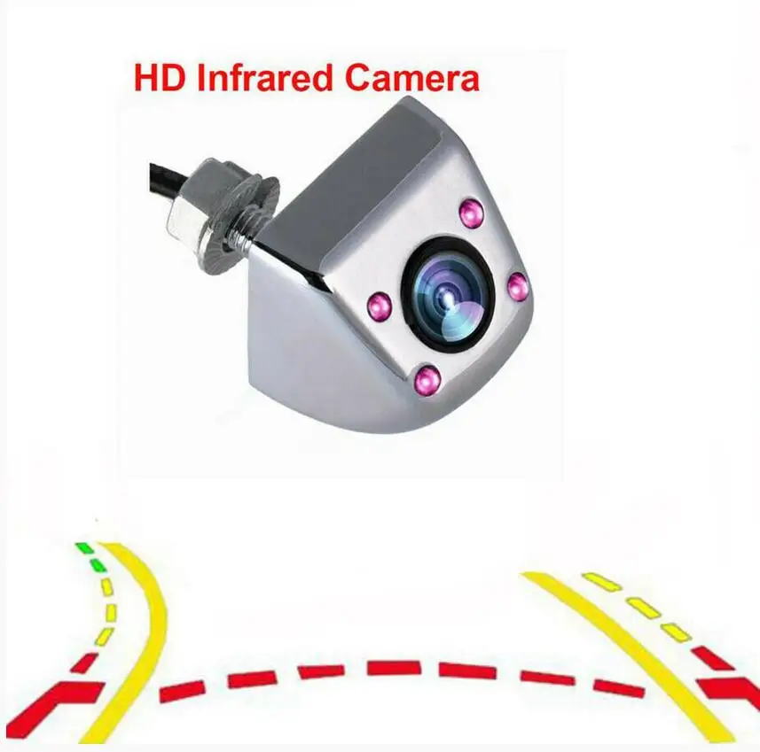 

Silver Chrome Night Vision IR LED Car Auto Truck Dynamic Trajectory Guide Line Parking Rear View Camera Reverse Backup