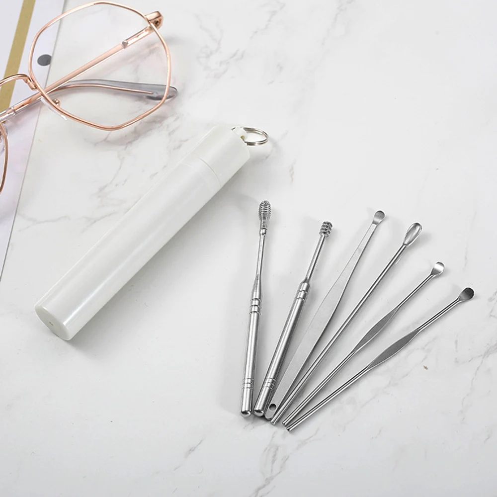 

Cleaner Portable Multifunction Ear Care Ear Wax Removal 6 Pcs/set Ear Pick Spoon