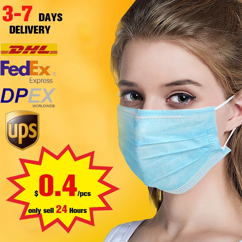

3 Layer Filter One Time Disposable Masks Bacteria Proof Anti Virus Dust Pollution Protect Face Mouth Earloop Mask Fast Shipping