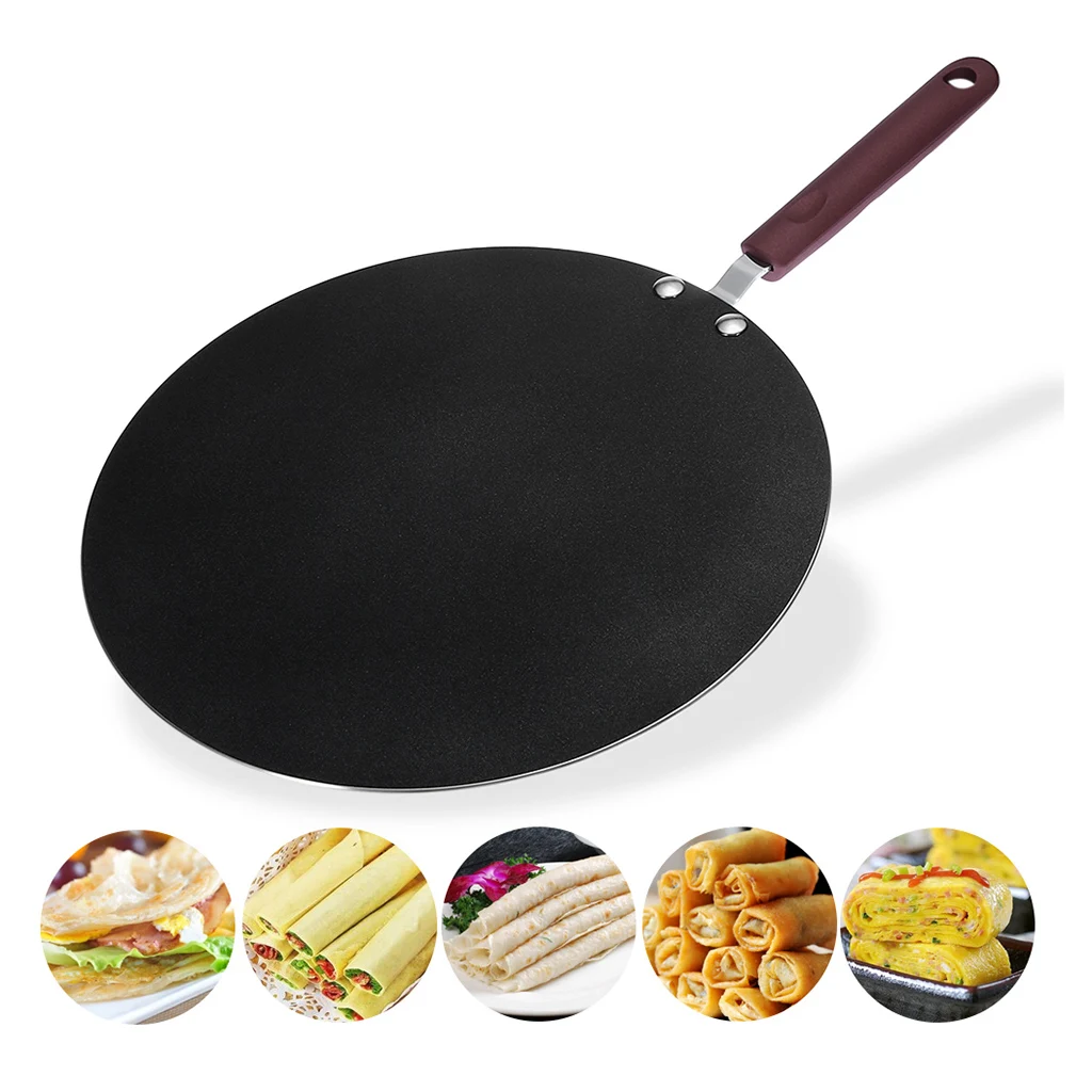 29cm Non-stick Griddle Cast Iron Frying Pan Flat Pancake Griddle Uncoated  Bbq Grill Induction Cooker Open Flame Cooking Pot - AliExpress