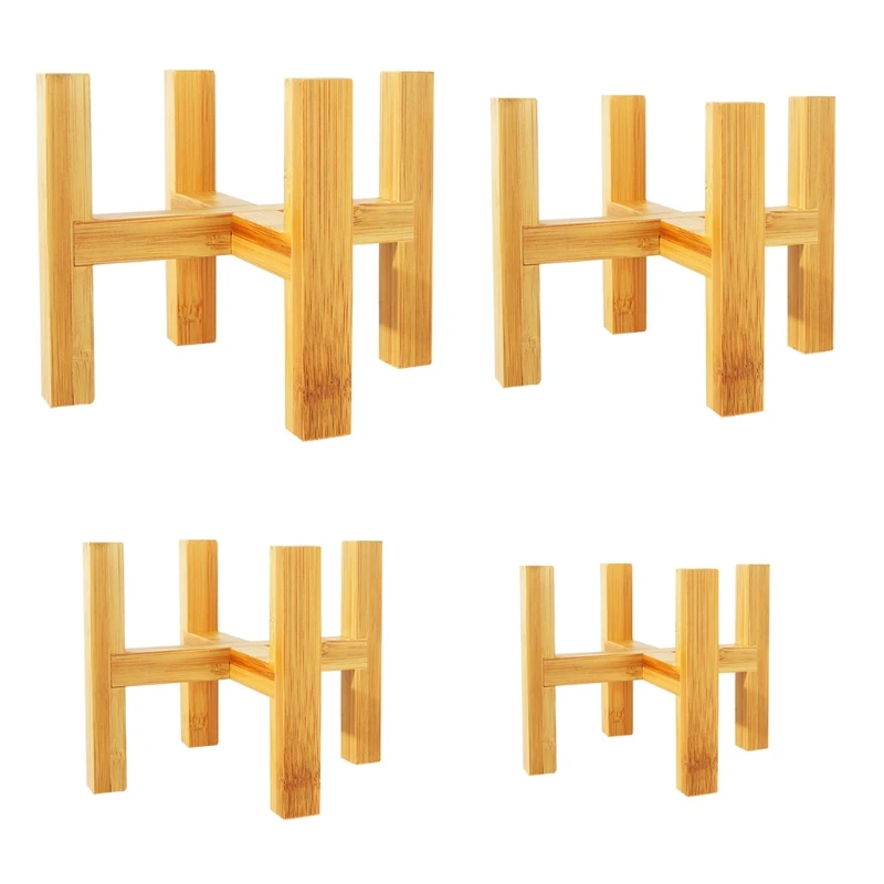 Four-legged Wood Flower Pot Holder Plant and Succulent Flower Pot Base Display Stand Home Garden Patio Decoration Shelf Drop hip