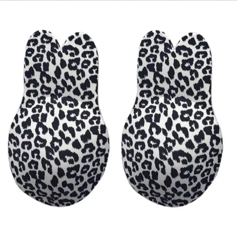 Многоразовые женские лепестки груди Лифт невидимая накладка на сосок лепесток клей без бретелек спинки палка на бюстгальтере силиконовые наклейки на грудь - Цвет: leo S  9.5cm 1pair