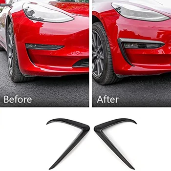 

Front Blade Trim For Tesla Model 3 ABS Carbon Fiber Black White Blue Red Car Accessories Model 3 2017 2018 2019 2020 2pcs/set