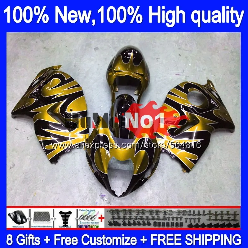 Hayabusa для SUZUKI GSXR 1300 2002 2003 2004 2005 2006 2007 28MC. 191 GSXR-1300 GSXR1300 96 02 03 04 05 06 07 обтекателя золото пламя - Цвет: No. 1
