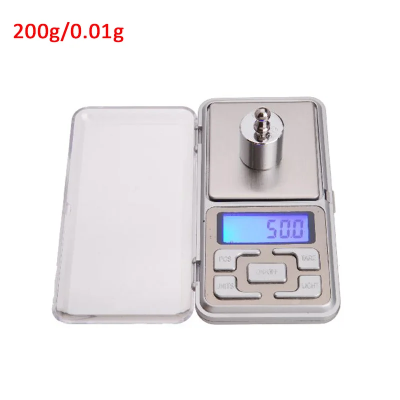 200g-0.01g Hoomall 1 шт. Мини цифровые весы 100/200/300/500/1000g 0,01/0,1 г Высокая точность Подсветка Электрический Карманный грамм Вес для ювелирных изделий - Цвет: 200g-0.01g