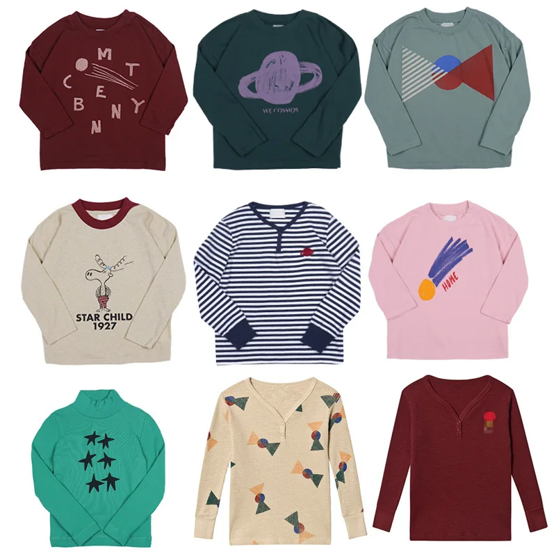 

Kids Tshirts 2019 New Autumn BC Sweatshirts Long Sleeve Flag Saturn Stars T-shirt Baby Boys Girls Clothes Sports Top Tees 1-11T