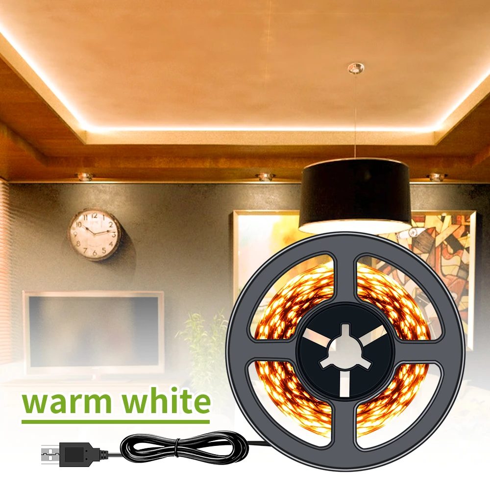 

5V USB LED Strip Light 50CM 1M 2M 3M 4M 5M Flexible Light Lamp Ribbon Tape SMD 2835 Desk Decor Screen TV Background Lighting