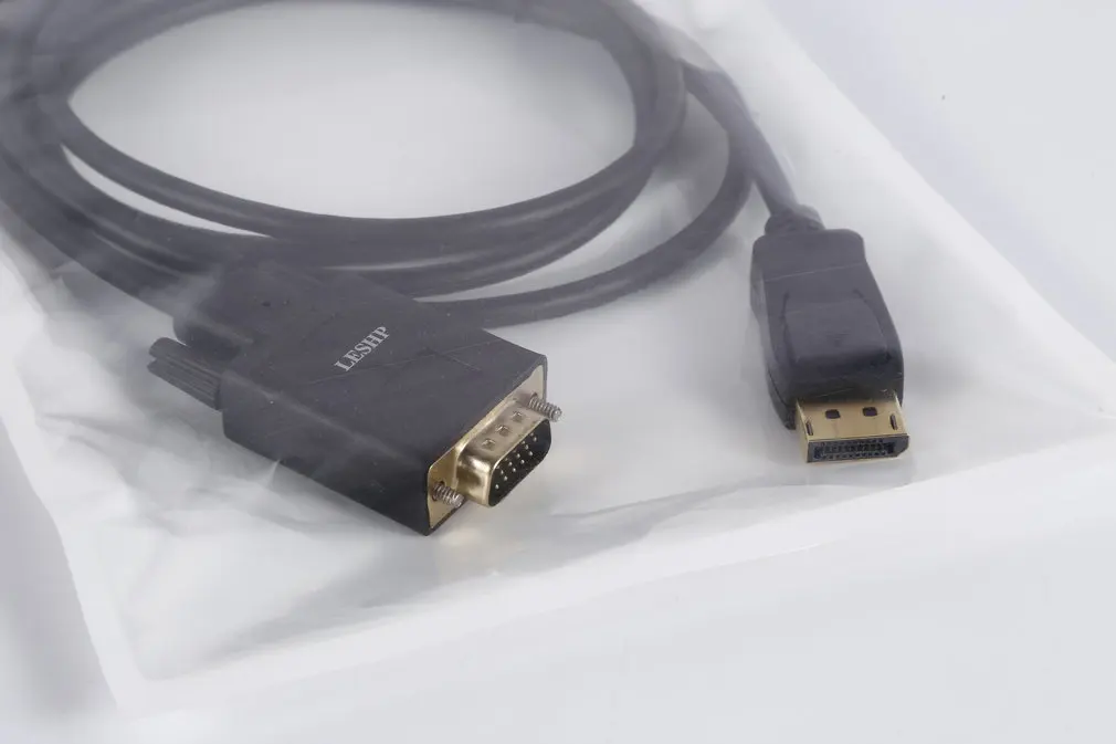 LESHP 1,8 M 1920x1200 1080P DP(DisplayPort) Кабель VGA с разъемом «Папа-папа» золотой шнур с покрытием 6 футов для настольных или зеркальных дисплеев