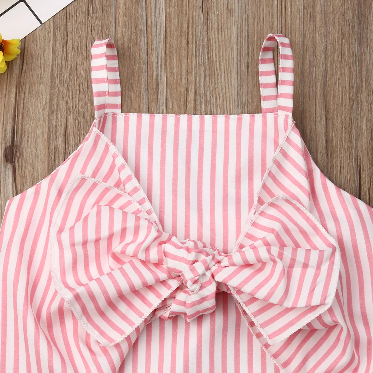 Imcute, 2 предмета, красивые летние комплекты одежды для маленьких девочек, топы на бретельках, полосатые юбки с бантом, детская одежда для девочек, От 1 до 6 лет