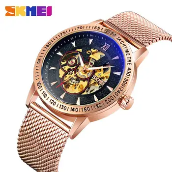 

SKMEI Mechanical Watches Men Waterproof Luminous Stainless Steel Men's Automatic Wristwatch Gift Box Packing 9216