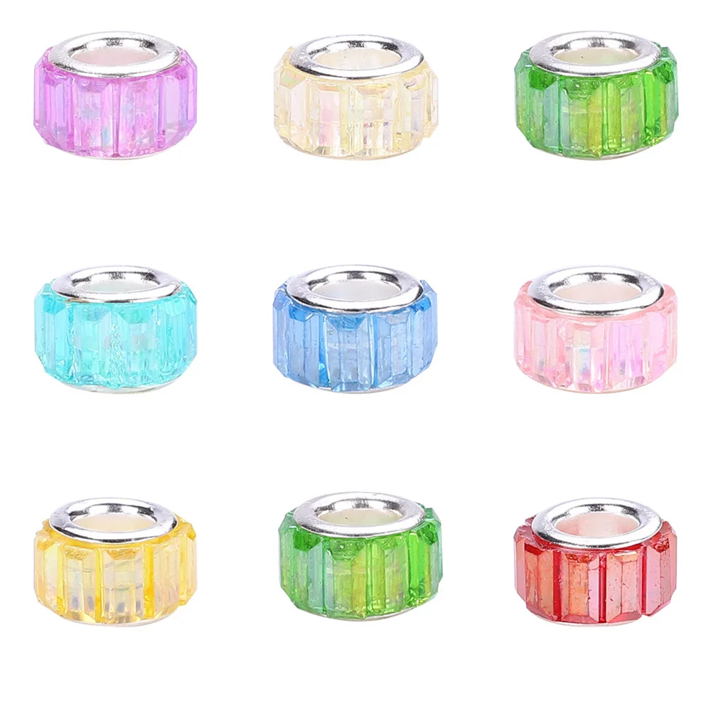 10Pcs 11x8mm Small Color Glass Murano Large Hole Beads for Jewelry