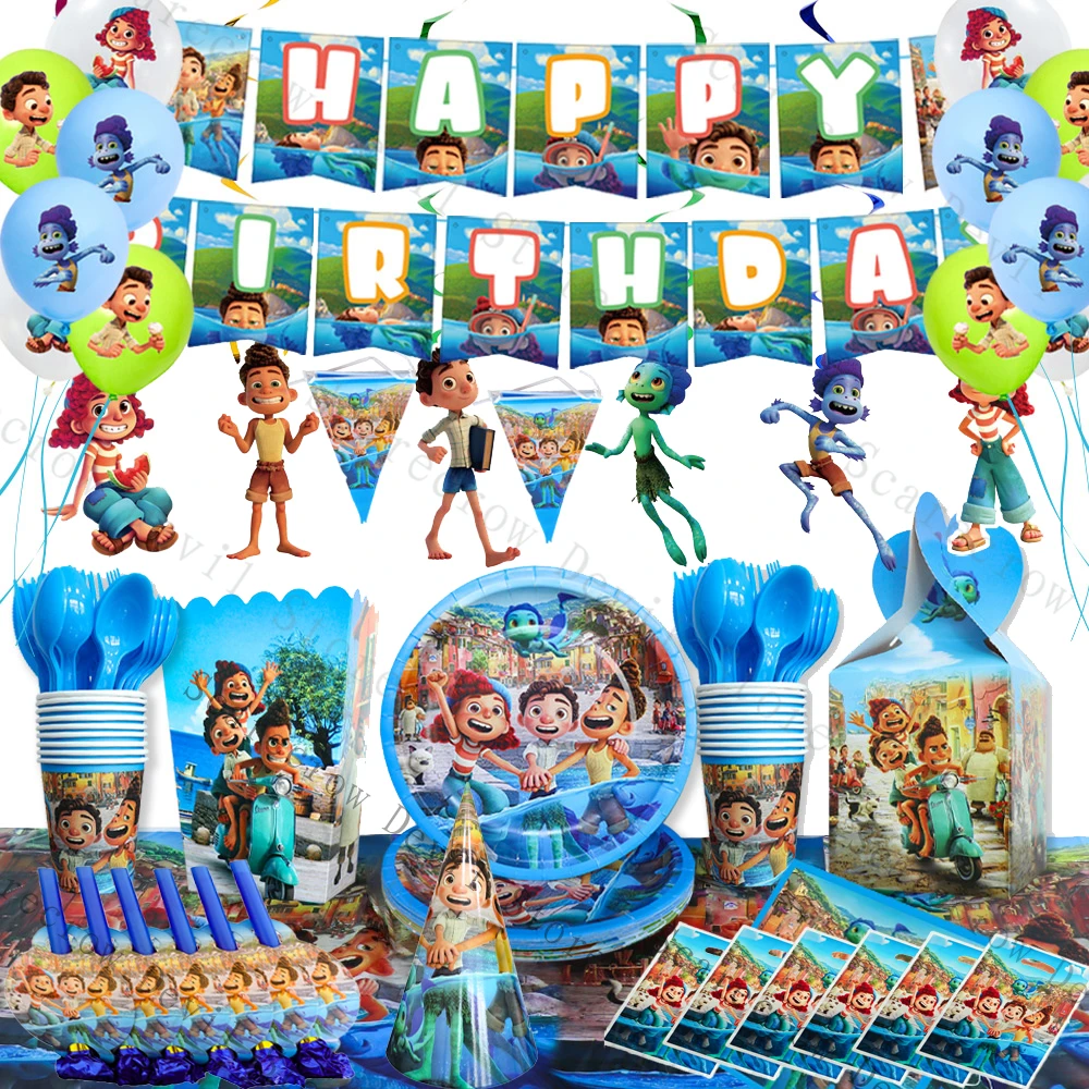 New Movie Luca Disney Pixar Theme Party Decoration Birthday Celebration Set Alberto Birthday Sea Monster Anime Figure Kids Gifts Action Figures Aliexpress