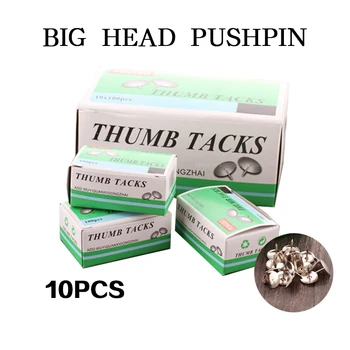 

10pcs Big Head Pushpin Nickel-Plated yuan tou ding I-shaped