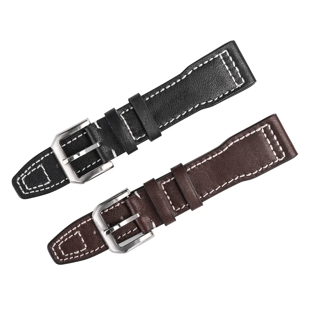 Leather Watch Band Strap Per Iwc Degli Uomini Molli Del Cuoio Genuino Cinturino Orologio 20 Millimetri 21 Millimetri Nero Cinturino Marrone