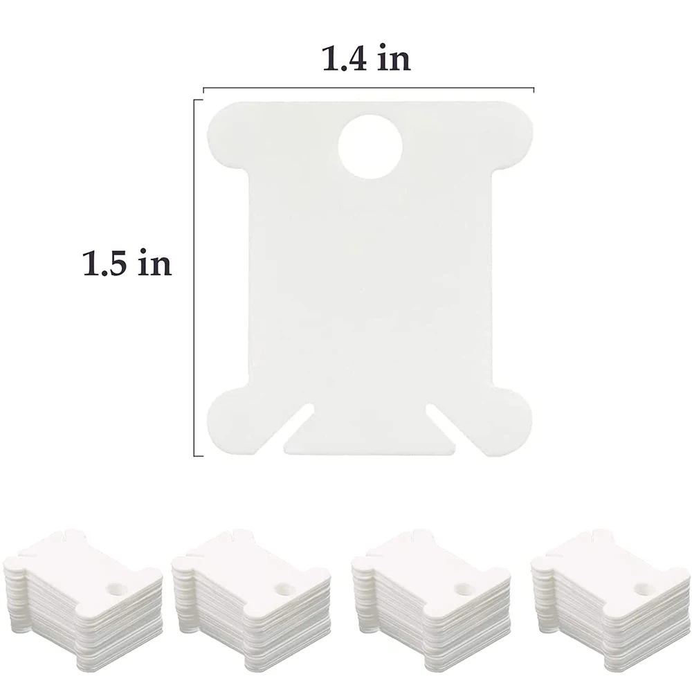 Description Picture 4 of item50/100Pcs Plastic Floss Bobbins for Embroidery Floss Organizer Cross Stitch Thread Winder Bobbins Storage DIY Craft Sewing Tools