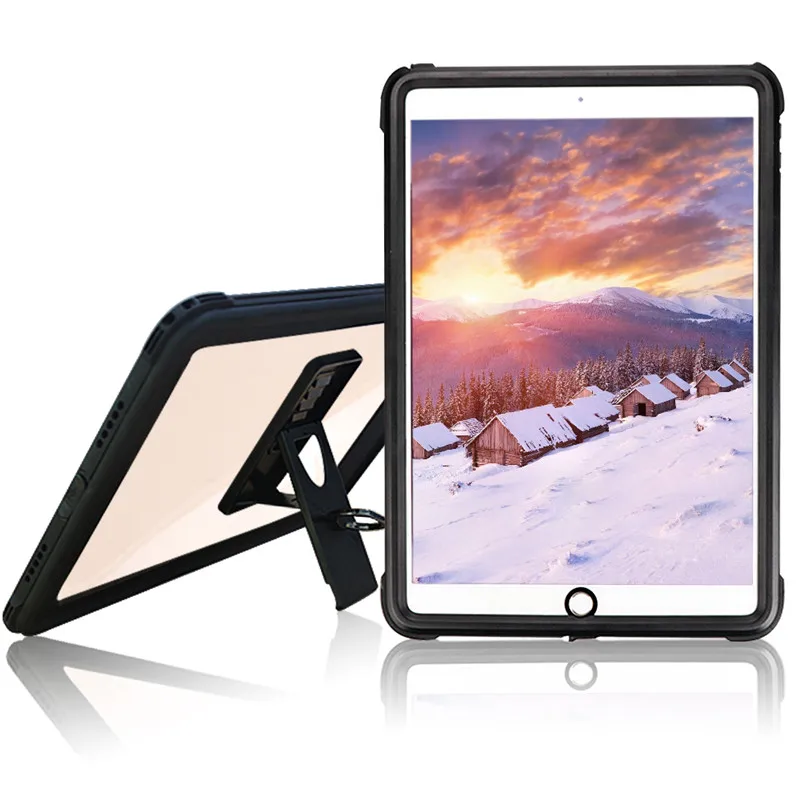 Черный Для iPad Air Водонепроницаемый чехол Подводный 360 полная защита прозрачный противоударный чехол для iPad Pro 10,5 силиконовый чехол для дайвинга - Цвет: Черный