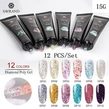 SAVILAND полигелевый Набор для создания гелевых ногтей французский дизайн ногтей Камуфляжный цвет кончик для ногтей Форма Блеск быстрое наращивание пальцев