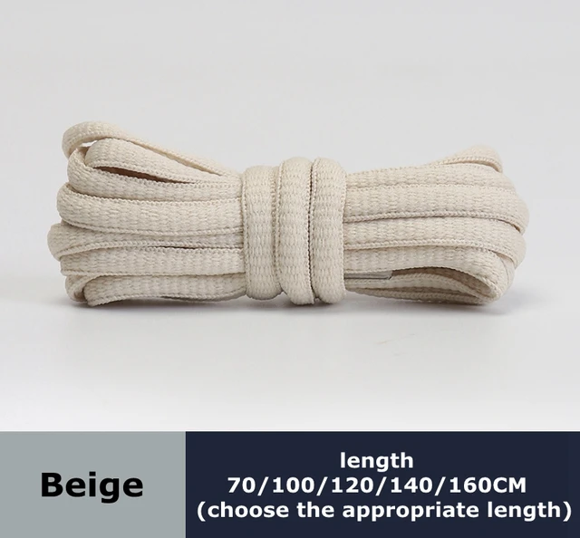 Men's and women's sports shoelaces color flat semicircular shoelace Suitable for all shoes Round laces 23 colors 1 pair Beige