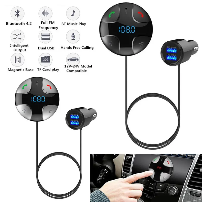 Vehemo беспроводной Bluetooth приемник 5 В/3.4A Hands-Free с функциями "Hands Free" и Bluetooth для автомобиля приемник дома Mp3 Авто музыкальный приемник аудио смарт