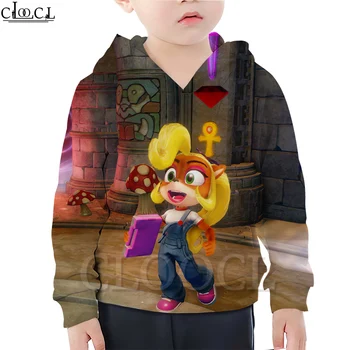 

CLOOCL Kids Games Crash Bandicoot Hoodies 3D Print Boy Girl Clothes Children's Sweatshirt Casual Fashion Naughty Pullover Tops