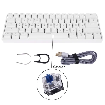 

RGB LED Backlit Wired Mechanical Keyboard,Portable Compact Waterproof Mini Gaming 61 Keys Gateron Switchs for PC Mac