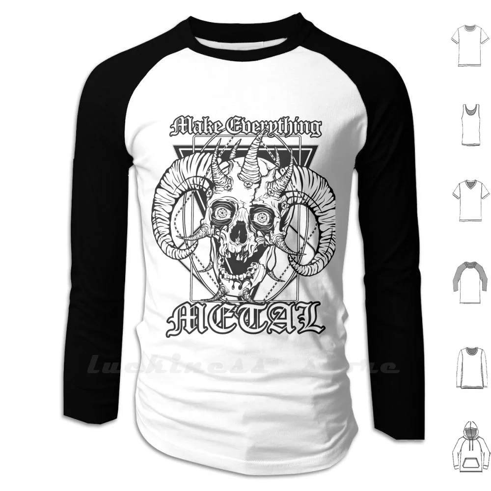 FacebonesMakeEverythingMetalLongSleeveMenTeenageBaseballShirt