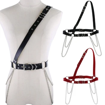 

Fshion Leather Harness Sexy Chest Sculpting Body Waist Belt Punk Gothic Sexy Bra Body Bandage PU Leather Waist Belts