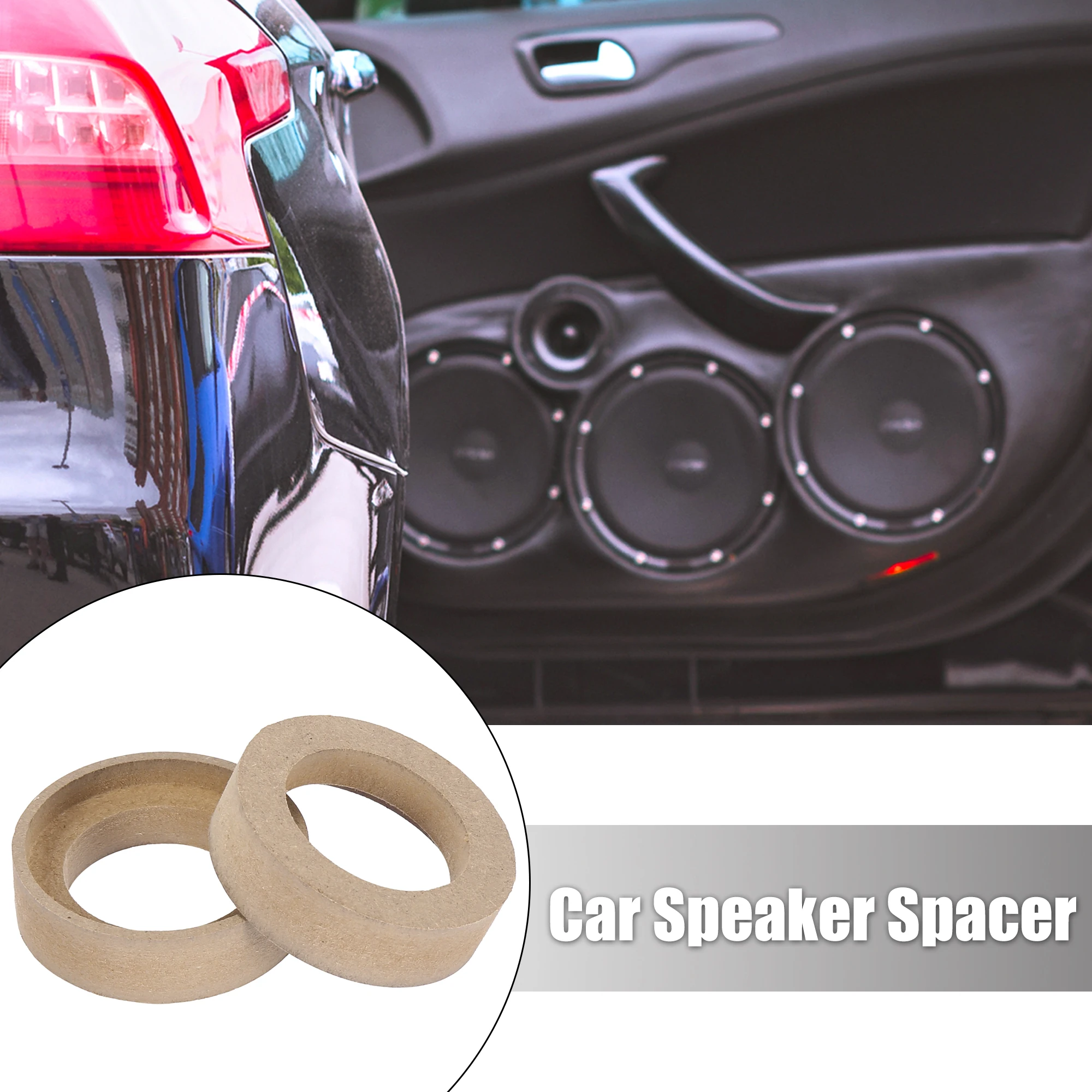 Speaker Spacer Ring Uxcell Car Audio Adaptor Brackets Mounting Recess Bezel Plate Wood 43mm ID 1 Pair car speaker spacer