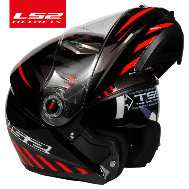 Moto Rcycle Helm Ls2 Flip Up Full Face Dual Lens Helmen Casco Moto Capacete Ls2 Ff370