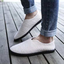 Осенние брендовые туфли без застежки в стиле ретро из пеньковой ткани; мужские мягкие Матовые кроссовки с круглым носком; повседневная обувь из сетчатой ткани; JU30