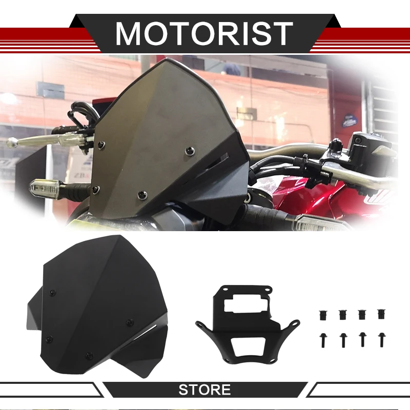 

Motorcycle accessories WindScreen Windshield Drag Wind small windshield aluminum fittings visor for HONDA CB650R 2019 CB 650R