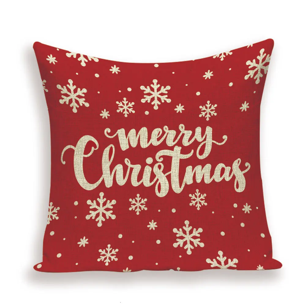 Merry Christmas Cushion Cover Christmas Tree Pillow Case Deer Linen Home Decoration Bed Pillow cases Pillows Cushions Cojin