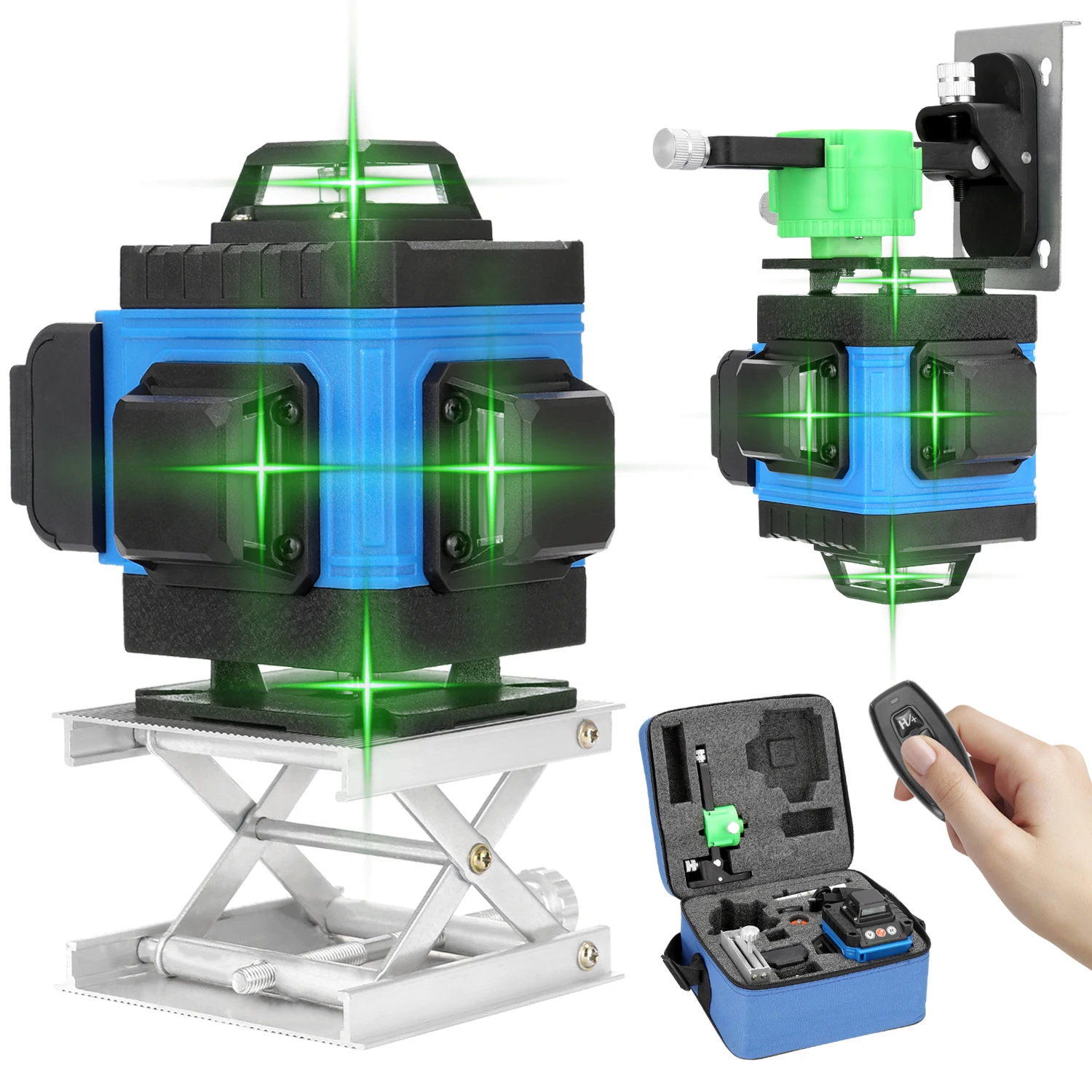 4D Green Laser Level 360 16 Lines Level Tool Self Leveling Laser Level