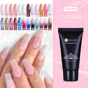 

UR SUGAR 30/15ml Poly UV Gel For Nails Extensions Finger Manicures Acrylic Builder UV Gel Varnish Hybrid Quick Building Gel DIY