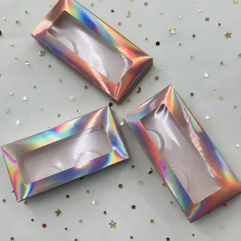 

Customization Wholesale Package Lashes Boxes Holographic Eyelashes Box Dramatic Pretty Have Free Trays And Free Shipping