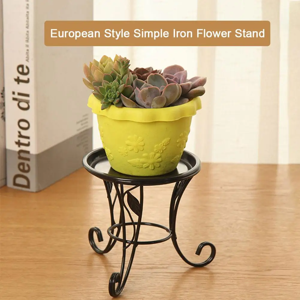 European Style Succulent Planter Flower Pot Holder Tray Plant Iron Stand Shelf For Desktop Balcony Living Room Office Decor