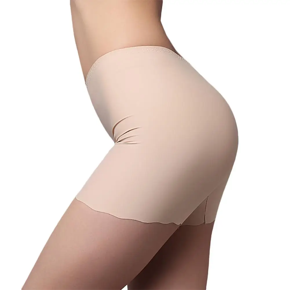 

Women Safety Leggings Female Short Pants Summer Silk Mid Waist Sexy Solid Breathable Boyshorts Panties For Ladies Boxer