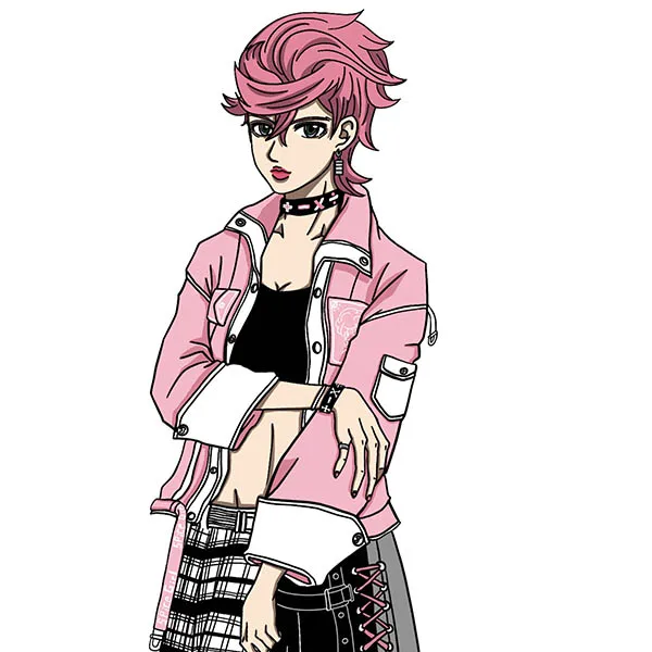 

Anime JoJo's Bizarre Adventure Golden Wind Trish Una Cosplay Costume Coat Autumn Winter Women Pink Jacket Fashion Overcoat