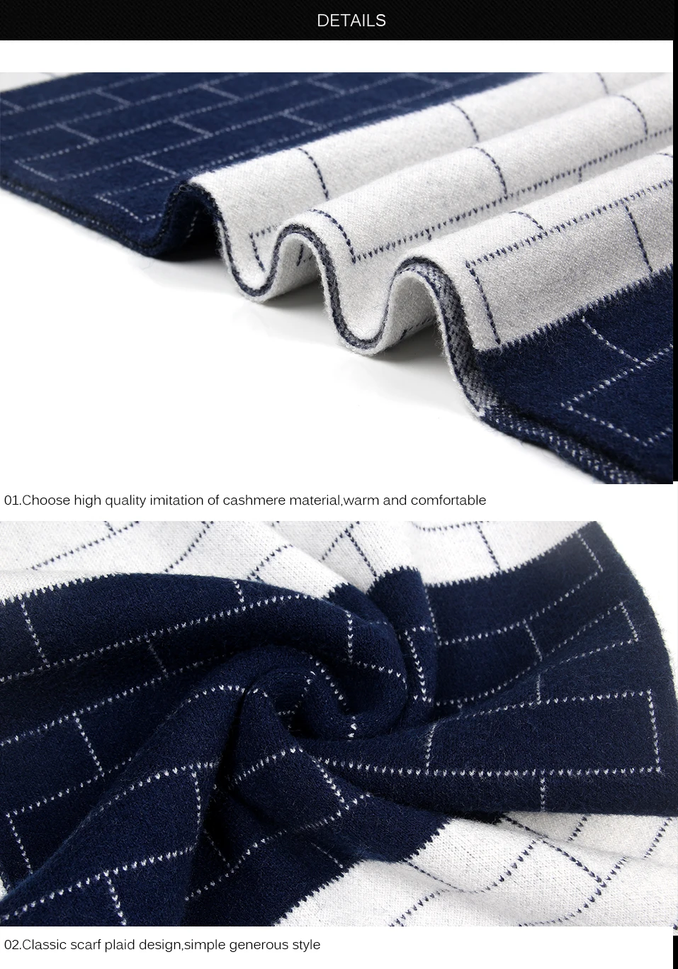 FS Новые дизайн плед для мужчин шарф длинный теплый бизнес зима шарфы для женщин Элитный бренд кашемир пашмины черный, серый цвет