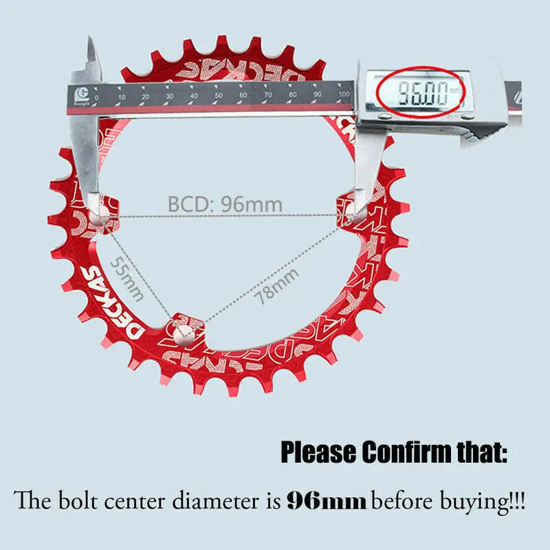 Велосипедное кольцо DECKAS 96BCD S MTB узкий широкий шатун 32T/34T/36T/38T одна цепь для