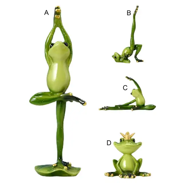 1Db/Set Aranyos Kerti Állati Gyanta Jóga Béka Figurák Északi Kézműves Dekorációk Otthoni Stúdió Dekoráció Díszek Modern - Image 6