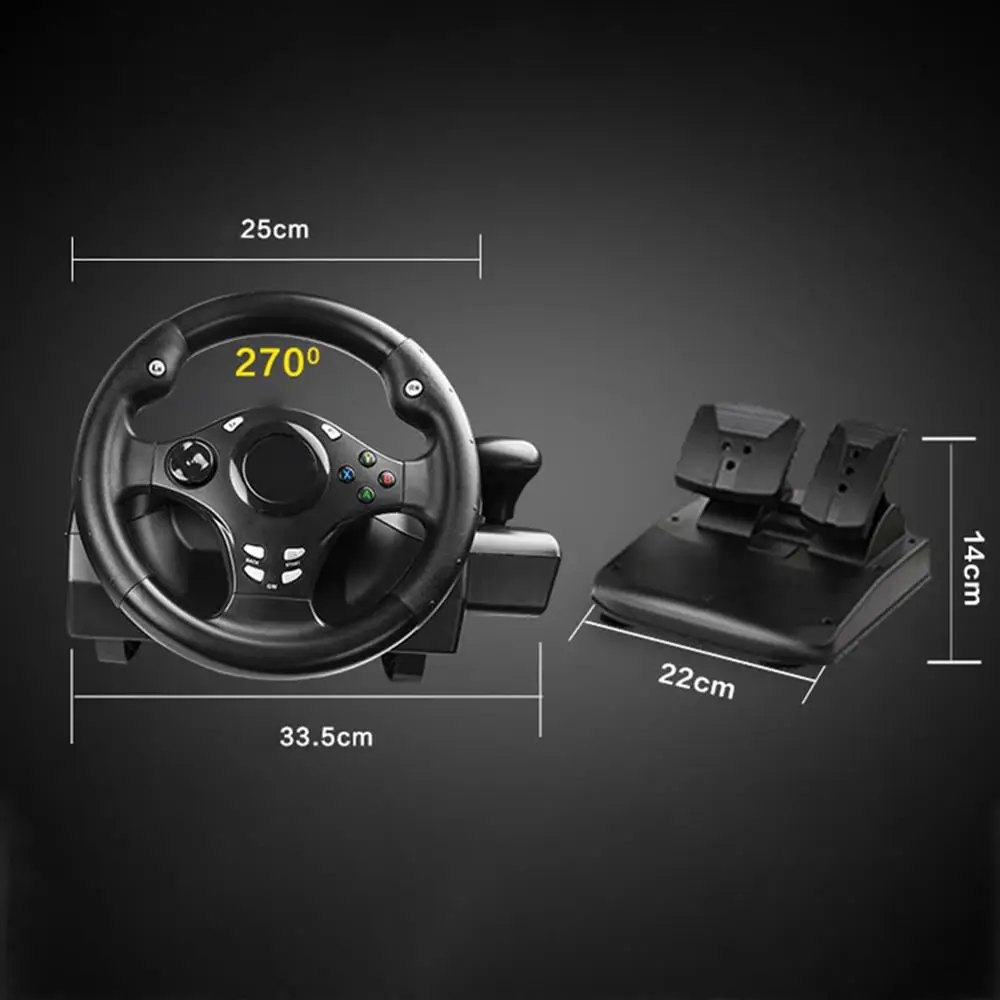 7 в 1 270 градусов гоночный руль для PS4/PS3/PC/XBOX-ONE/XBOX-360/Switch/Android игры руль реалистичный дроссельной заслонки тормоза