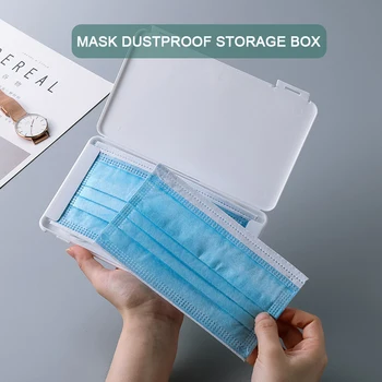 

Portable Mask Storage Buckle Design Dustproof Seal Resin Box Case Portable For Disposable Face Masks Container Safety Protection