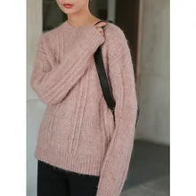 ^#Cheap 44% Alpaca+15% Wool Warm Knitted Sweater for Women O-Neck Casual womens new arrival sweaters women tops winter 2019 ^#Cheap 44% Alpaca+15% Wool Warm Knitted Sweater for Women O-Neck Casual womens new arrival sweaters women tops winter 2019